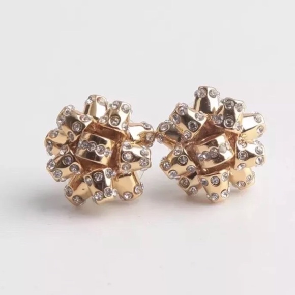 kate spade Jewelry - Kate Spade • Pave Bourgeois Bow Earrings • Gold